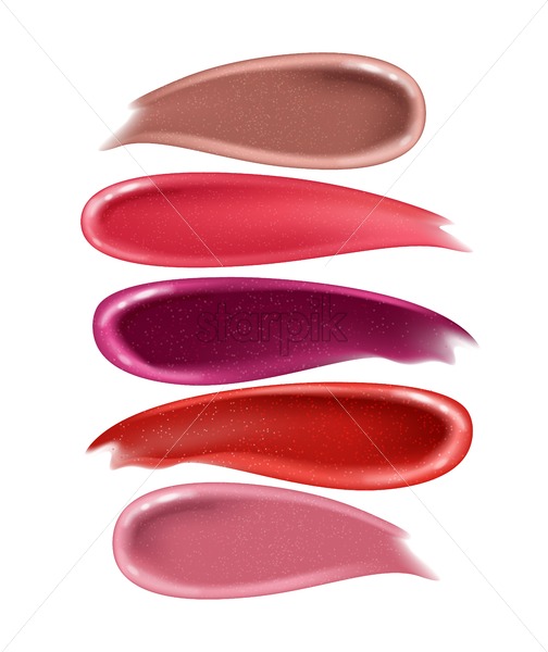 504x600 Smears Lipstick Vector Realistic Cream And Liquid Samples