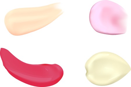 450x300 Cosmetic Lipstick Smear Strokes Isolated On White Background