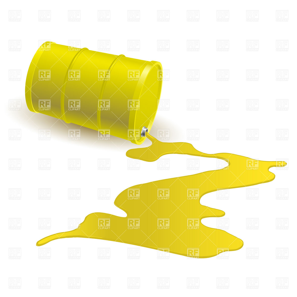 1200x1200 Oil Barrel With Spilled Yellow Liquid Vector Image Of Objects