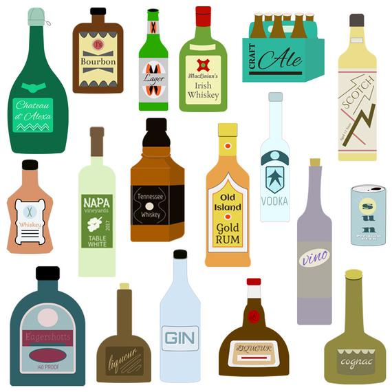 570x570 Liquor Bottle Clipart Dpi Vector Png Bottles Etsy