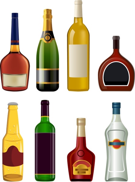 446x600 Liquor Bottles Free Vector In Adobe Illustrator
