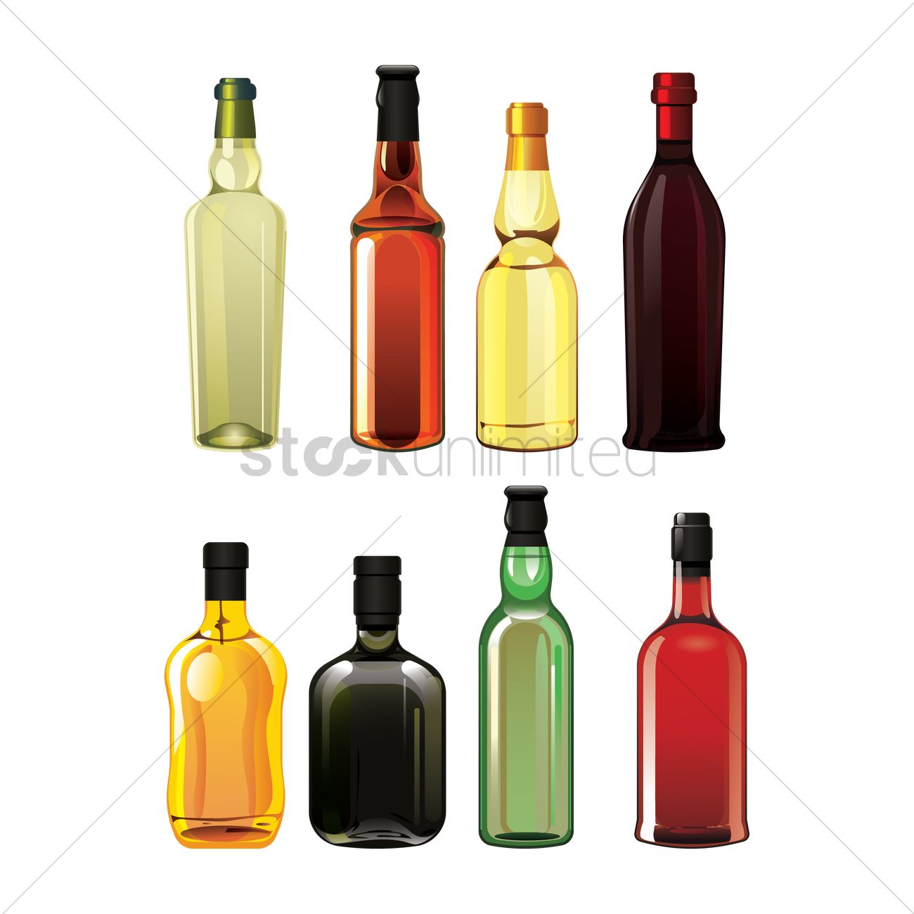 1300x1300 Set Of Liquor Bottle Icons Vector Image