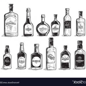 300x300 Stock Illustration Liquor Bottle Vector Illustration White