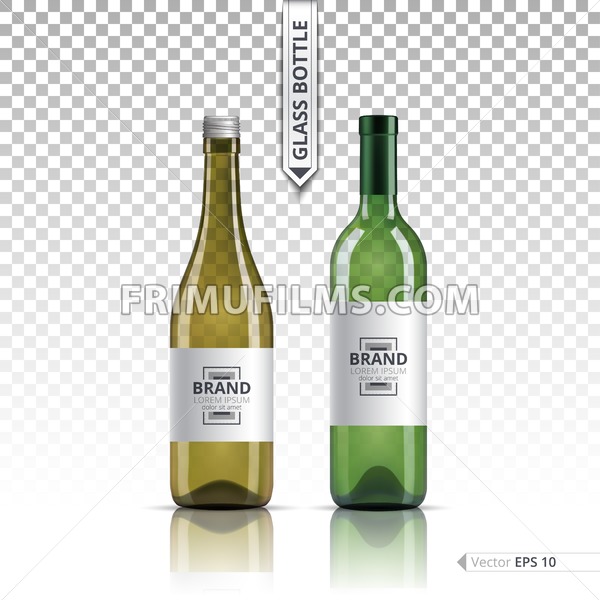 600x600 White Wine And Brandy Or Liquor Bottles Isolated On Transparent