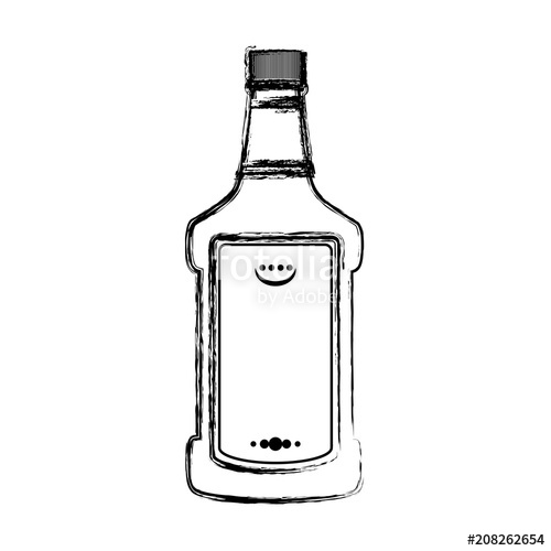 500x500 Grunge Tequila Liquor Bottle Alcohol Beverage Stock Image