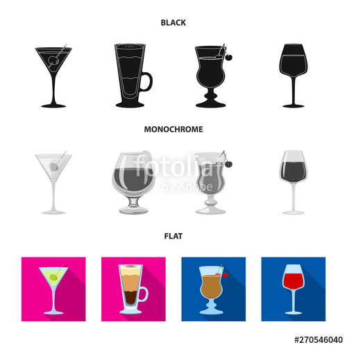 500x500 Vector Illustration Of Liquor And Restaurant Sign Collection