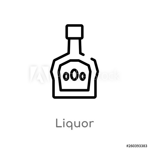 500x500 Outline Liquor Vector Icon Isolated Black Simple Line Element
