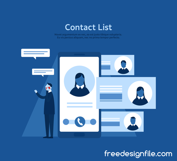 600x545 Contact List Business Background Vector Free Download