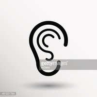 200x200 Ear Icon Listen Vector Hear Deaf Human Sign Stock Vectors