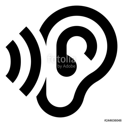 500x500 Listen Hearing Ear Vector Icon Stock Image And Royalty Free