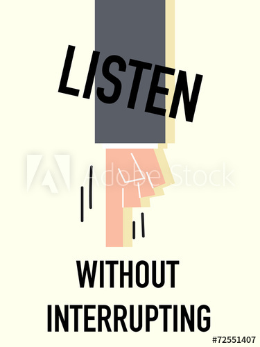 375x500 Word Listen Vector Illustration