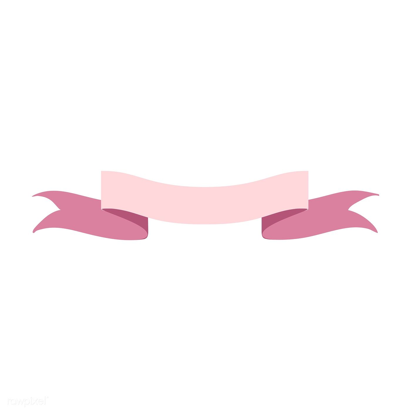 1400x1400 Pink Ribbon Banner Doodle Style Vector Free Image