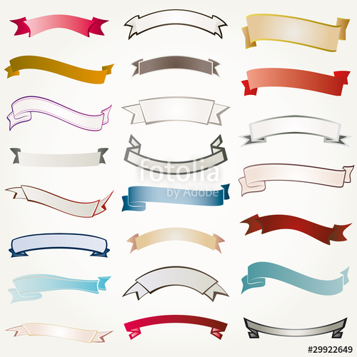 500x500 Set Of Design Elements Banners Ribbons Vector Stock Image