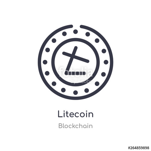 500x500 Litecoin Outline Icon Isolated Line Vector Illustration