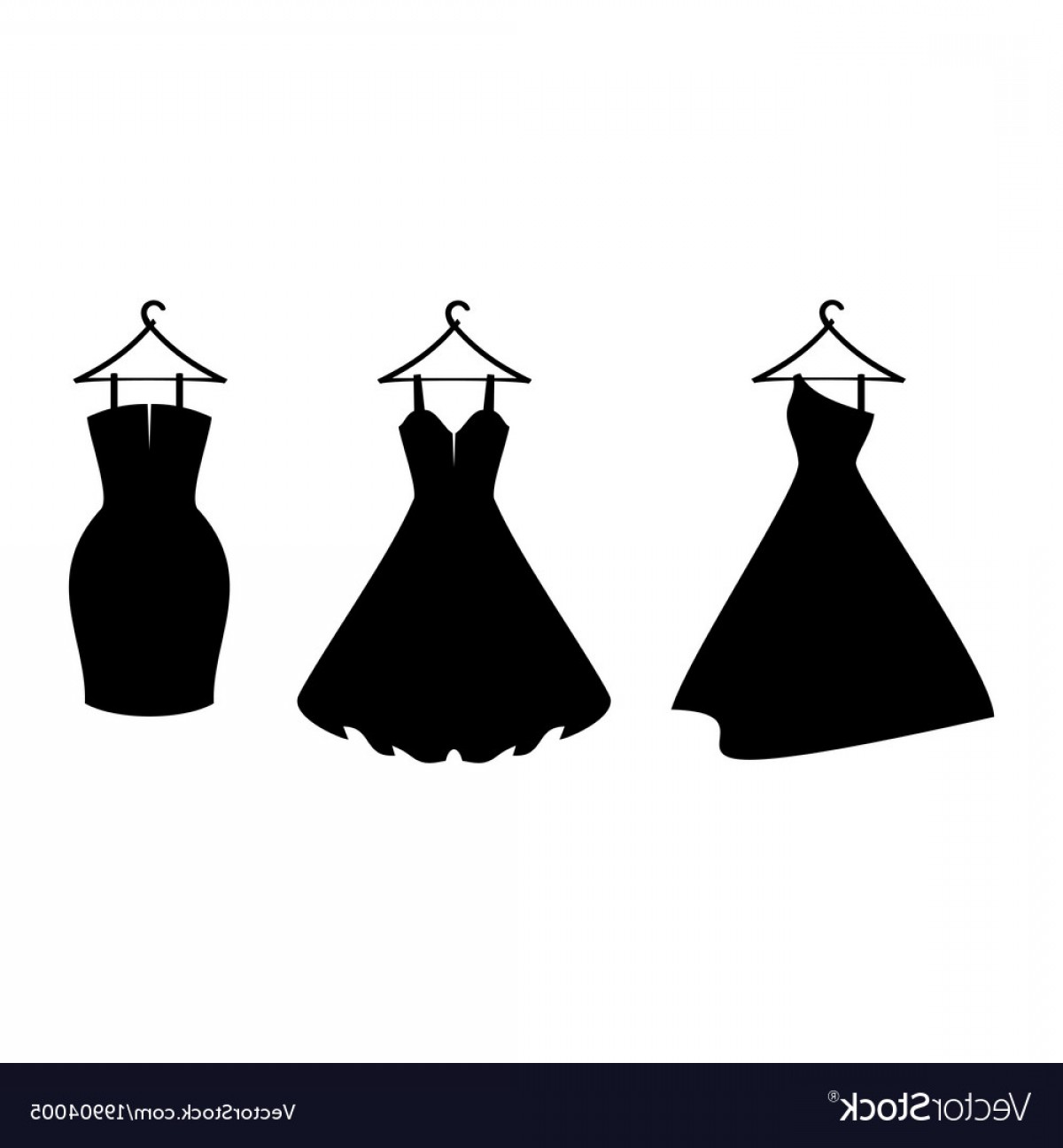 Черное платье на вешалке