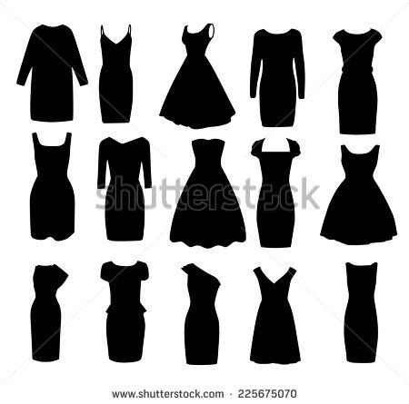 450x445 Set If Black Different Shapes Of Evening Ball Cocktail Dresses