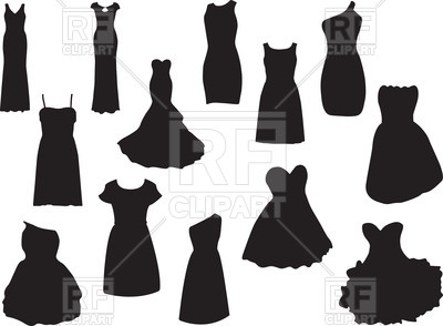 400x294 Silhouette Of Evening Dress Vector Image Of Beauty, Fashion