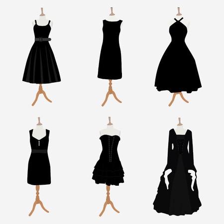 450x450 Vector Illustration Set Of Six Black Different Design Elegant