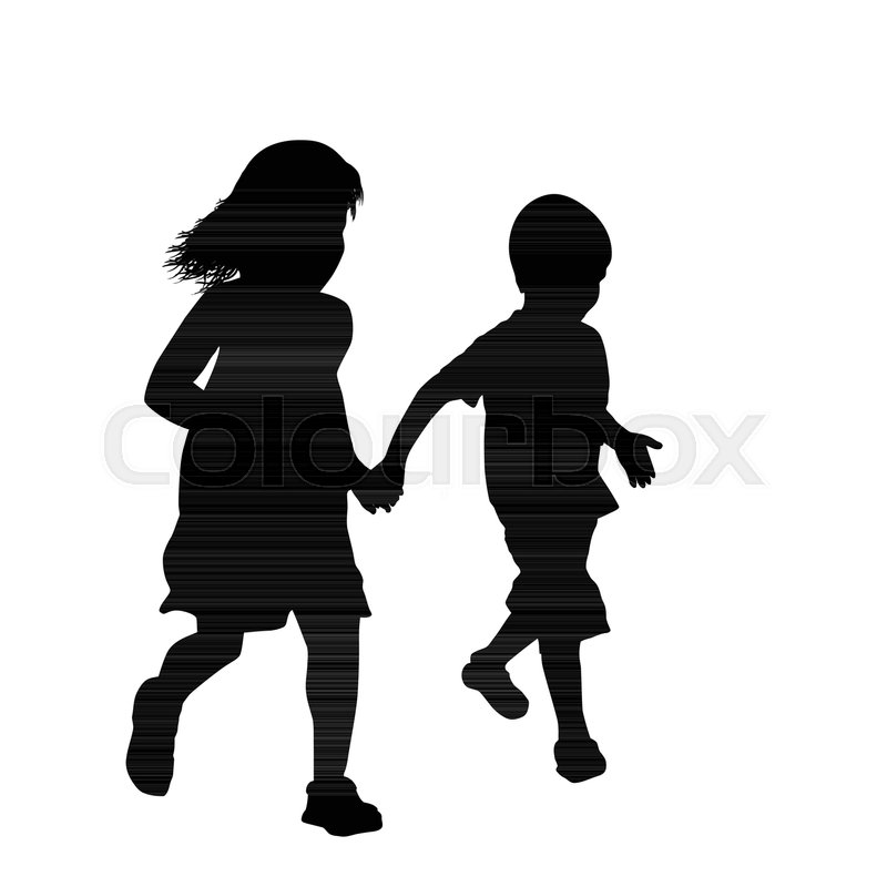 Little Boy And Girl Silhouette Running Stock Vector Colourbox 800x800 Little Boy And Girl Silhouette Running Stock Vector Colourbox