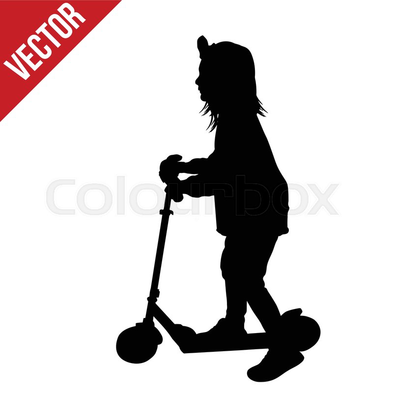 Little Girl Silhouette Riding A Stock Vector Colourbox 800x800 Little Girl Silhouette Riding A Stock Vector Colourbox