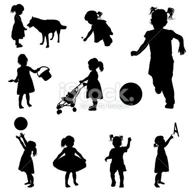 Set Of The Detailed Silhouettes Of The Little Girl During 380x380 Set Of The Detailed Silhouettes Of The Little Girl During