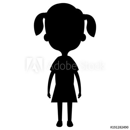 Cute And Little Girl Silhouette Vector Illustration Design 500x500 Cute And Little Girl Silhouette Vector Illustration Design