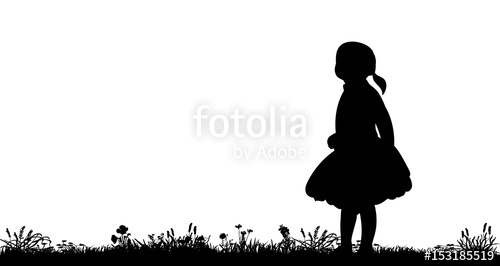 Silhouette Little Girl Walking In The Nature, Walk Stock Image 500x266 Silhouette Little Girl Walking In The Nature, Walk Stock Image