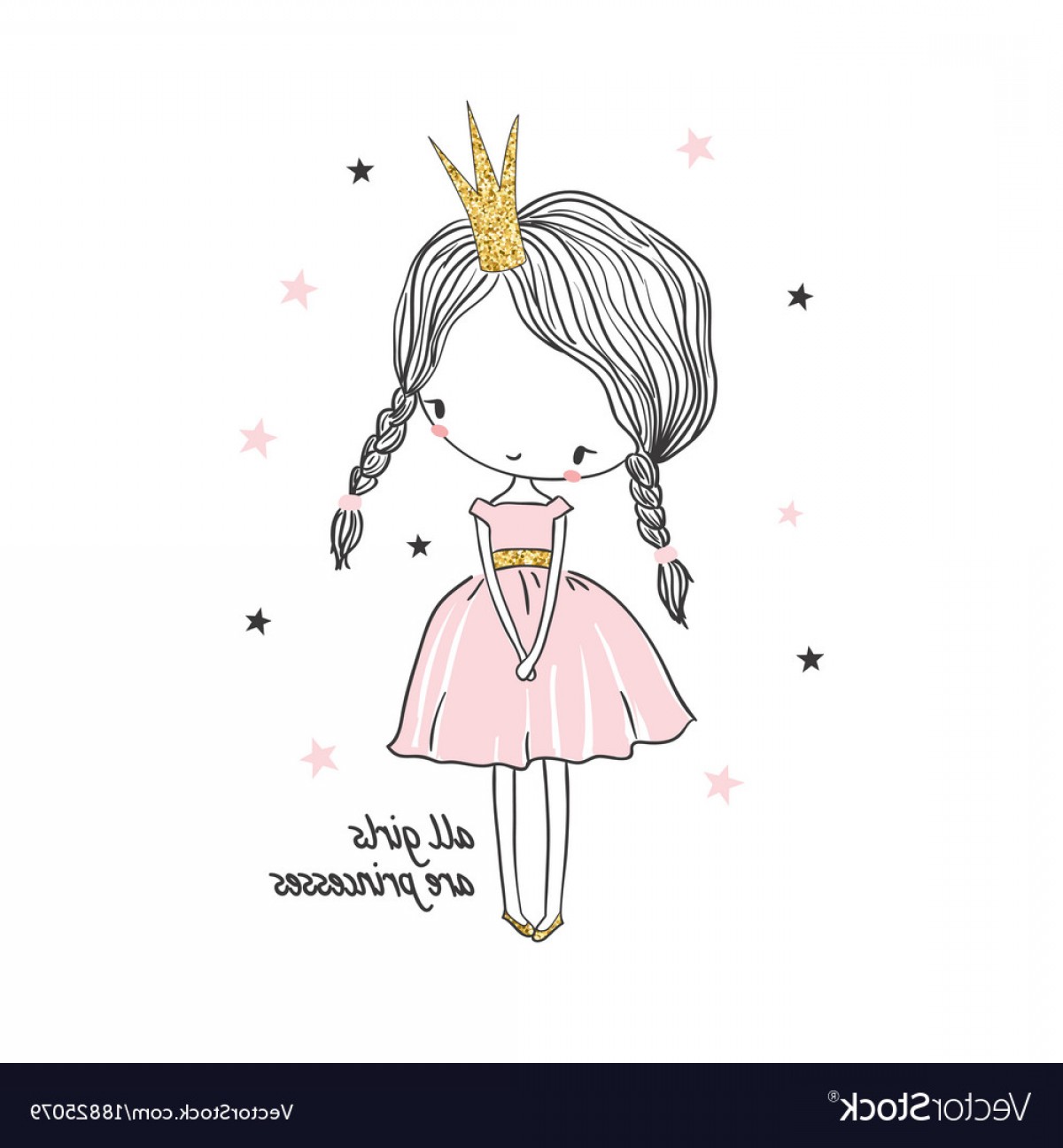 1200x1296 Cute Little Princess Girl Vector Catchsplace