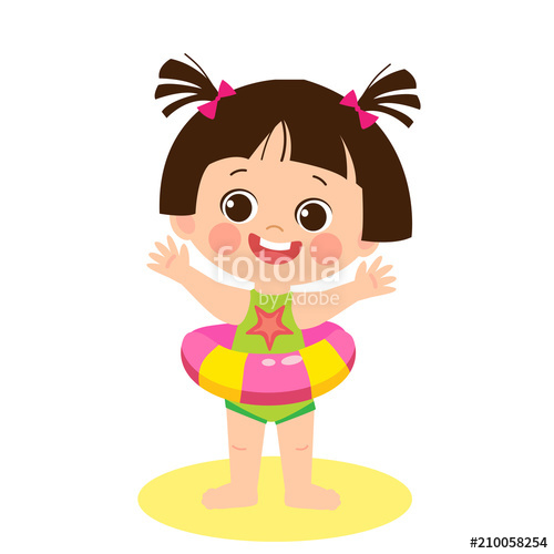 500x500 Happy Holidays Isolated Happy Summer Girl Vector Flat Style