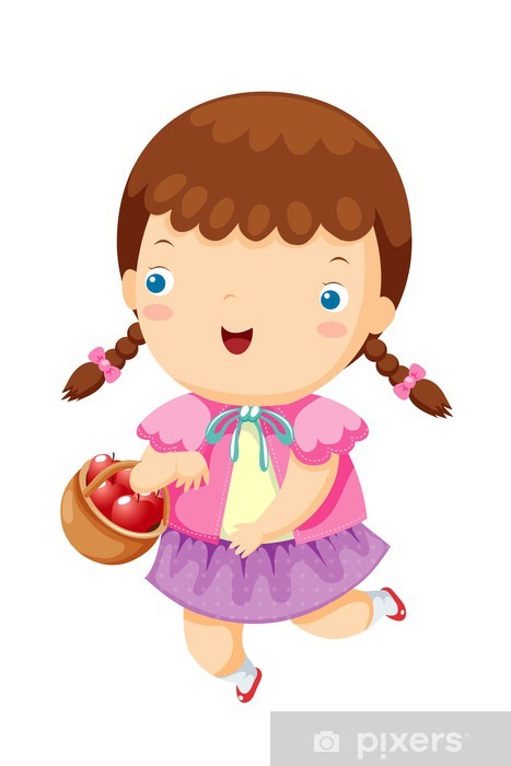 467x700 Little Girl Vector Wall Mural