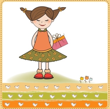 373x368 Little Girl Vector Free Vector Download