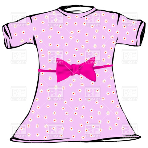 480x480 Pink Dress For Little Girl Vector Image Of Beauty, Fashion