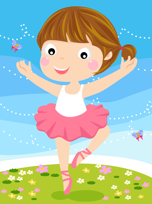 500x671 Cartoon Little Girl Vector Material Free Download