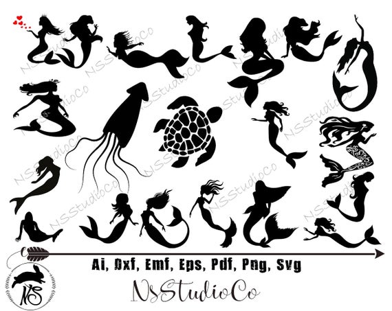 Little Mermaid Mermaid Mermaid Vector Etsy 570x453 Little Mermaid Mermaid Mermaid Vector Etsy