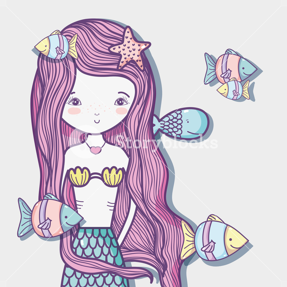 Little Mermaid Art Cartoon Icon Vector Illustration Graphic Design 1000x1000 Little Mermaid Art Cartoon Icon Vector Illustration Graphic Design