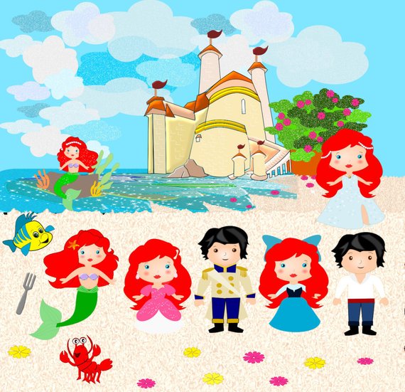 Cute Little Mermaid Clip Art, Mermaid Clip Art, Commercial Use 570x551 Cute Little Mermaid Clip Art, Mermaid Clip Art, Commercial Use