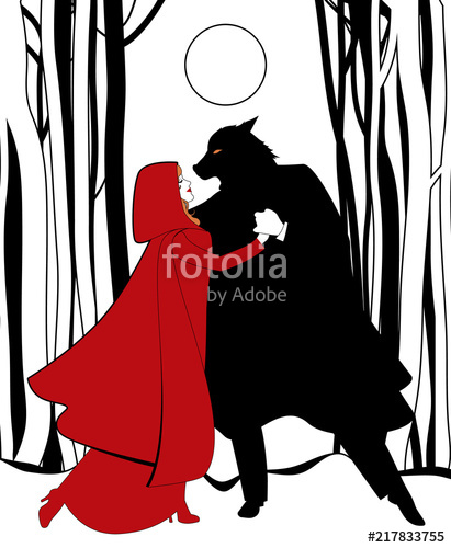 Little Red Riding Hood And The Wolf Dancing In The Forest 411x500 Little Red Riding Hood And The Wolf Dancing In The Forest