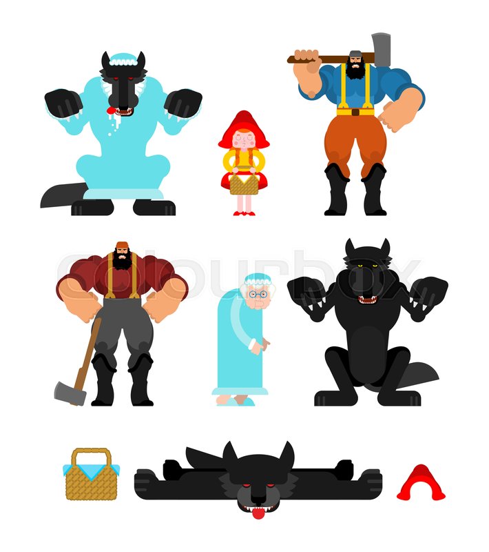 Little Red Riding Hood Set Stock Vector Colourbox 710x800 Little Red Riding Hood Set Stock Vector Colourbox