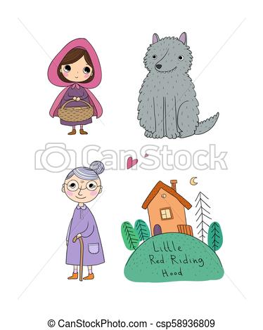 Little Red Riding Hood Fairy Tale Little Cute Girl, Wolf 374x470 Little Red Riding Hood Fairy Tale Little Cute Girl, Wolf