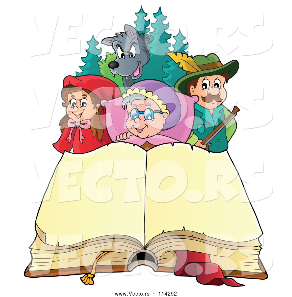 Vector Of Little Red Riding Hood Open Book And Characters 1024x1044 Vector Of Little Red Riding Hood Open Book And Characters