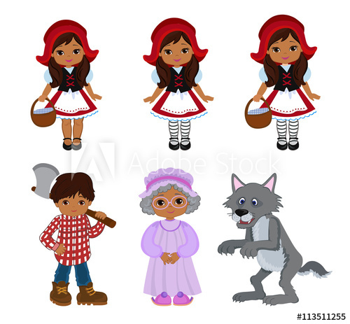 Cartoon Vector Illustrations Set Of Little Red Riding Hood Fairy 500x463 Cartoon Vector Illustrations Set Of Little Red Riding Hood Fairy