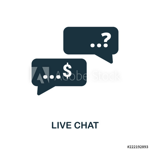 500x500 Live Chat Icon Monochrome Style Design From E Commerce Icon