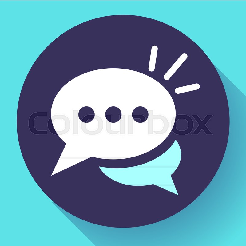 800x800 Live Chat Icon With Dialog Clouds Stock Vector Colourbox