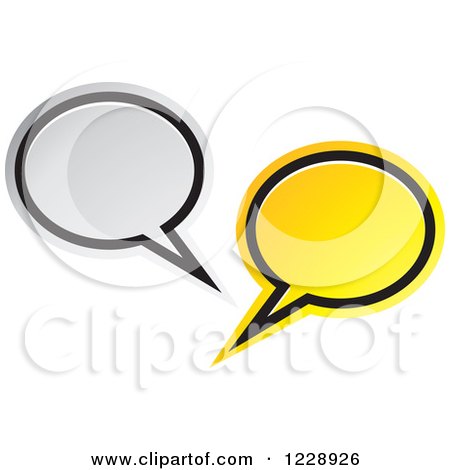450x470 Clipart Of A Silver And Yellow Speech Bubble Live Chat Icon
