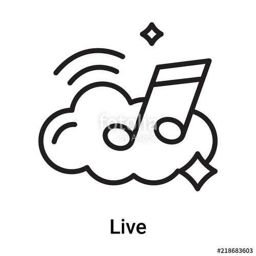 500x500 Live Icon Vector Isolated On White Background, Live Sign Line