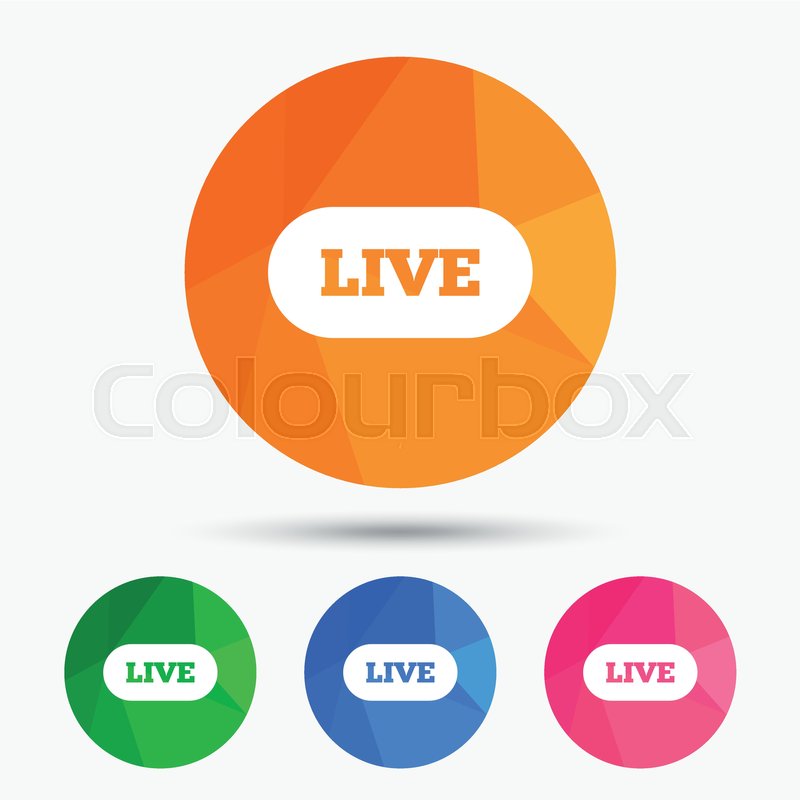 800x800 Live Sign Icon On Air Stream Symbol Stock Vector Colourbox
