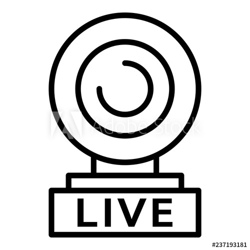 500x500 Web Cam Live Icon Outline Web Cam Live Vector Icon For Web Design