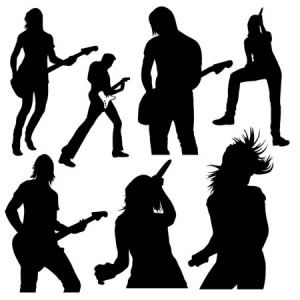 300x300 Live Music Vector Silhouettes Bands Music Videos, Music, Music