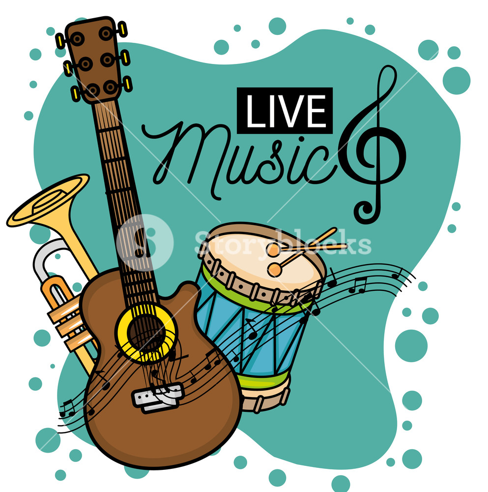 993x1000 Banner For The Concert Live Music Vector Illustration Graphic