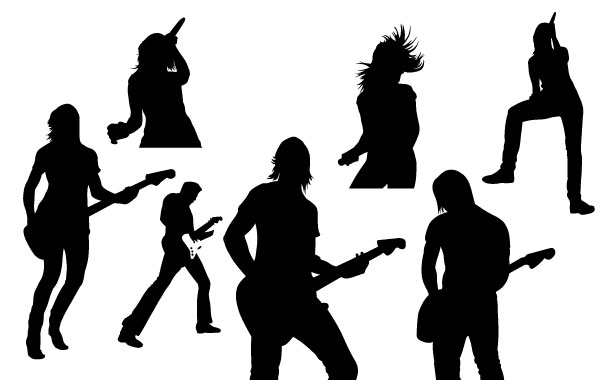 600x380 Free Vectors Live Music Vector Silhouettes Spoongraphics